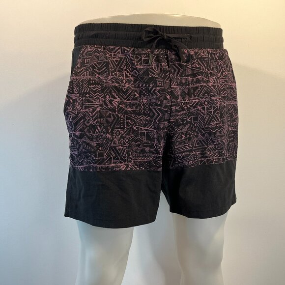 Lululemon Men's Lane Line Swim Short 6" In Geo Vintage Plum Black -Size Medium - Picture 2 of 4